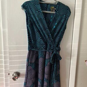 TAYLOR V-NECK DRESS TIE SLEEVELESS SZ 4